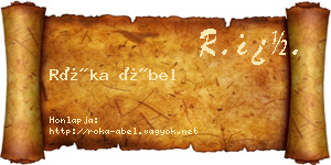 Róka Ábel névjegykártya